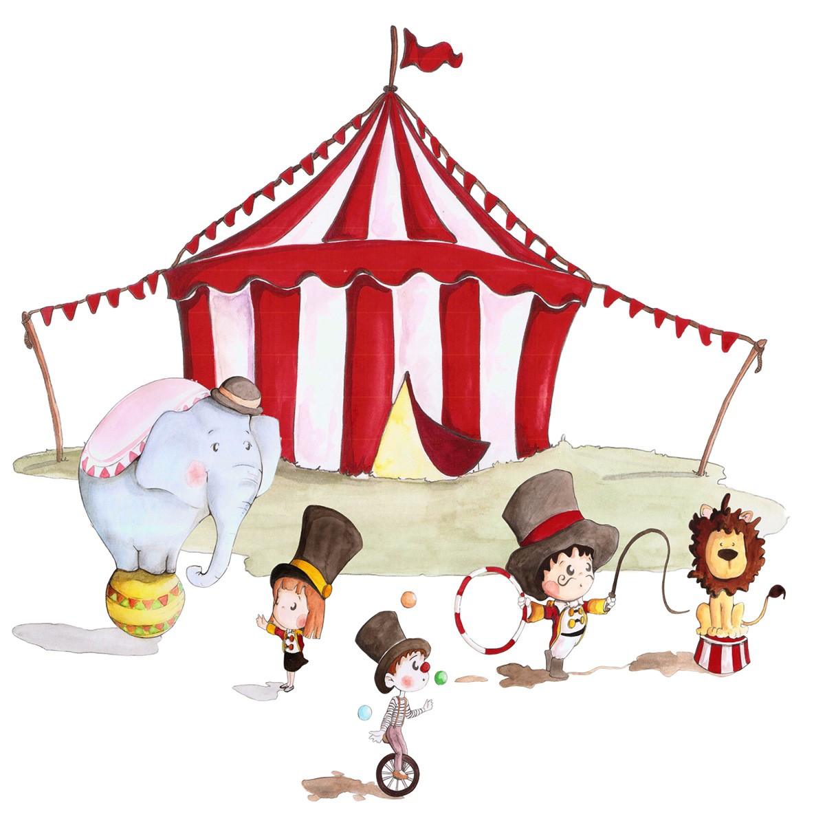 Vinilo Infantil Circo XXL Sueños de Cigüeña - Nanetes #
